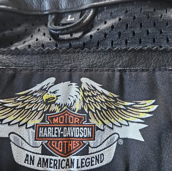 Harley Davidson racing style leather jacket size large Womens - Picture 5 of 7